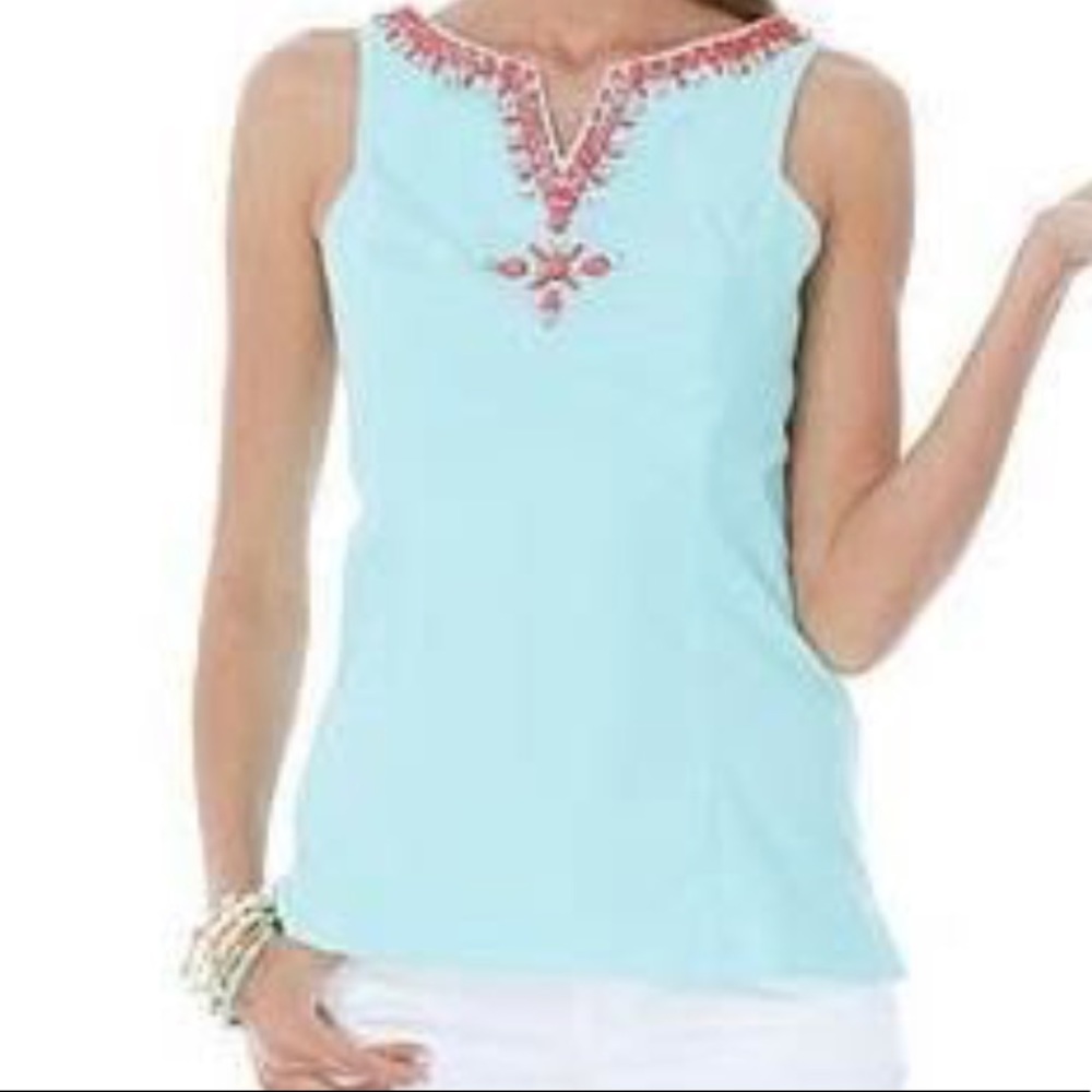 NWOT Lilly Pulitzer Jackie Beaded Shell Top